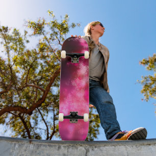 Night Sky Pink Flare Skateboard
