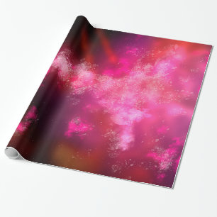 Night Sky Pink Flare Wrapping Paper