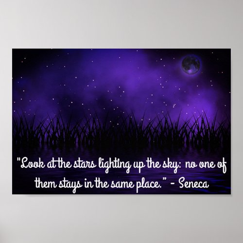 Night Sky Poster with Quote by Seneca