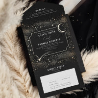 Night Sky Stars Celestial Mystical Black Wedding