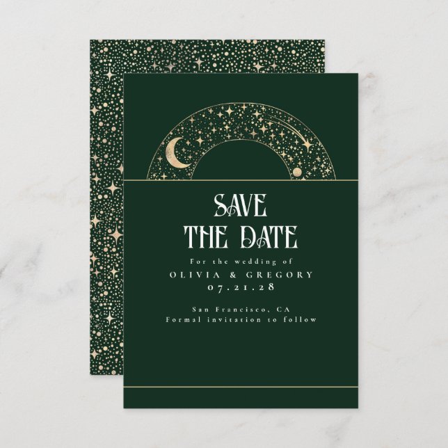 Night Sky Stars Celestial Save the Date (Front/Back)