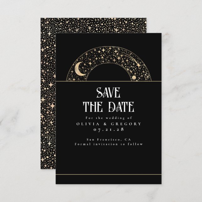 Night Sky Stars Celestial Save the Date (Front/Back)