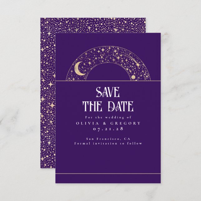 Night Sky Stars Celestial Save the Date (Front/Back)