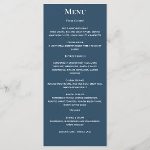 Night Sky Stars Navy Blue White Menu