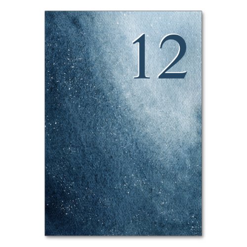 Night Sky Stars Navy Blue White Table Number