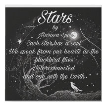 Night Sky Stars Poetry Blackbird Wall Art