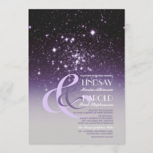 Night Sky Stars Romantic Wedding Invitations