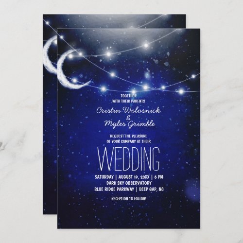 Night Sky Wedding  String Lights Invitation