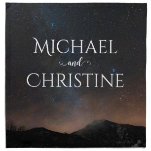 Night sky wedding under the stars cloth napkin