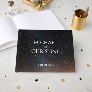 Night sky wedding under the stars guest book