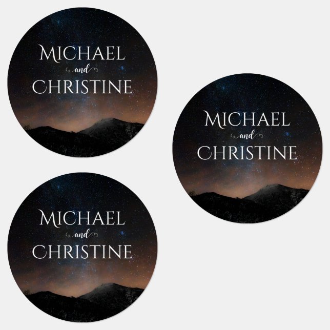 Night sky wedding under the stars labels (Group)