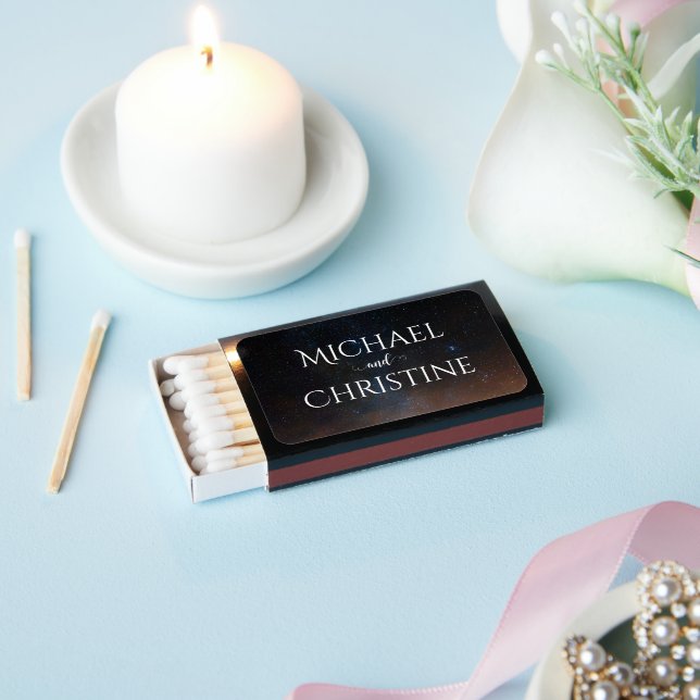Night sky wedding under the stars matchboxes (Insitu)