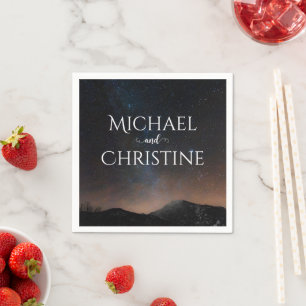 Night sky wedding under the stars napkins