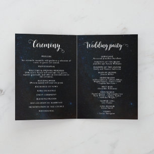 Night sky wedding under the stars program