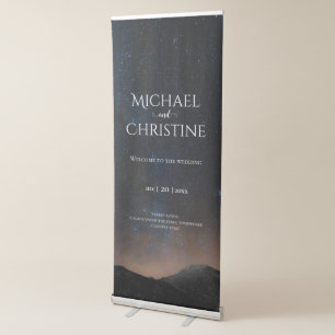 Night sky wedding under the stars retractable banner