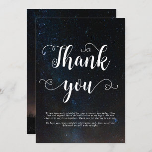 Night sky wedding under the stars thank you card