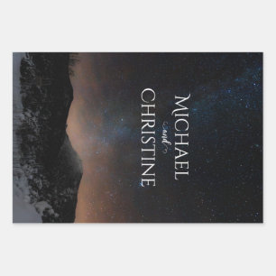Night sky wedding under the stars wrapping paper sheets