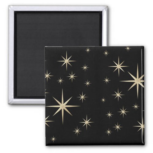 Night sky with golden stars pattern magnet