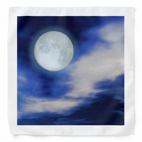 Night Sky with Moon and Clouds Bandana