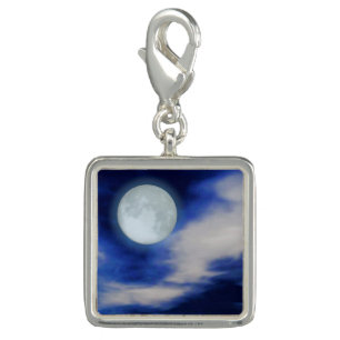 Night Sky with Moon and Clouds Charm