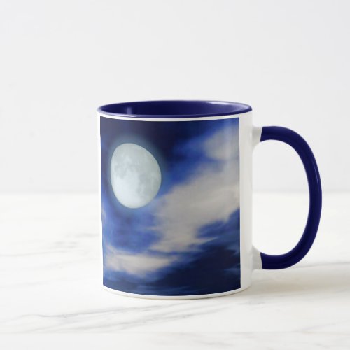 Night Sky with Moon and Clouds Mug