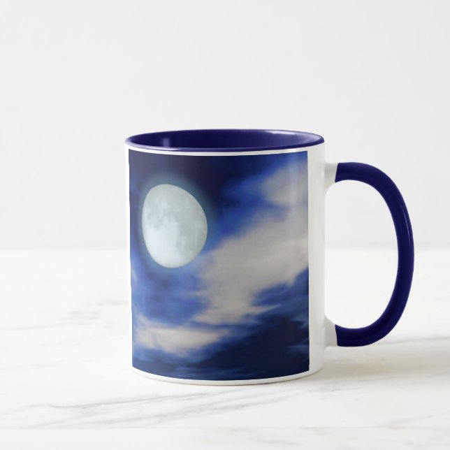 Night Sky with Moon and Clouds Mug (Right)