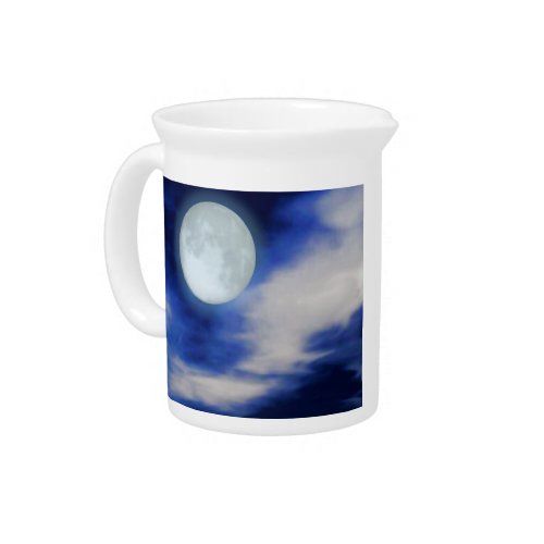 Night Sky with Moon and Clouds Pitcher