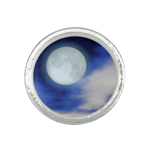 Night Sky with Moon and Clouds Ring