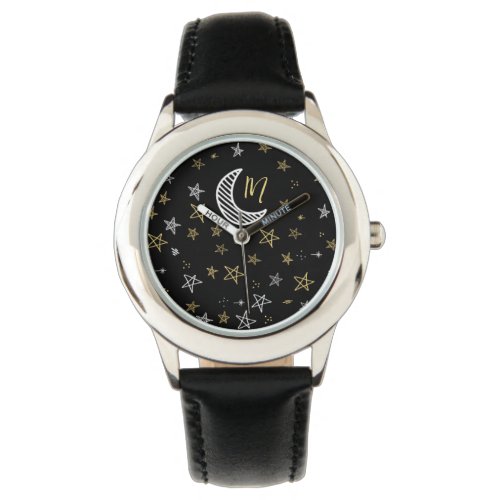 Night Sky With Moon And Stars Watch