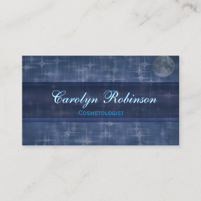 Night Sky with Moon Business Card (Front)