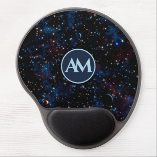 Night sky with stars and planets personalized gel mouse pad