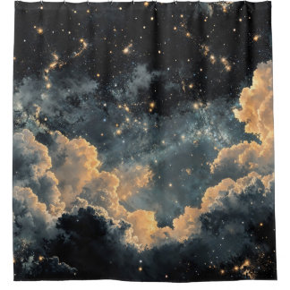 Night sky with stars shower curtain