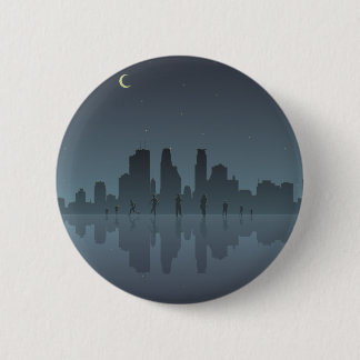 Night Skyline & Silhouettes Button