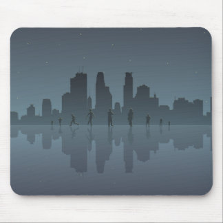 Night Skyline & Silhouettes Mouse Pad