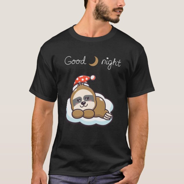 night sleeping dreaming baby sloth T-Shirt (Front)