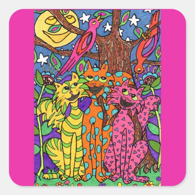 Night Songs Square Sticker (Front)