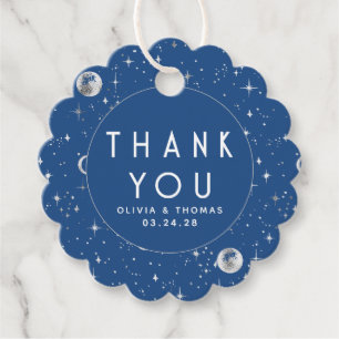 Night Star Celestial Mystical Blue Thank You Favor Tags