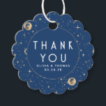 Night Star Celestial Mystical Blue Thank You Favor Tags<br><div class="desc">Starry night thank you favor tags</div>