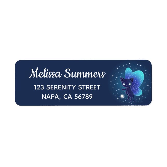 Night Star Fairy Pixie Cat Label (Front)