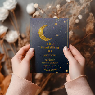 Night Star Sky Celestial Galaxy Wedding Invitation