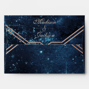 Night Star Sky Celestial Galaxy Wedding Monogram Envelope