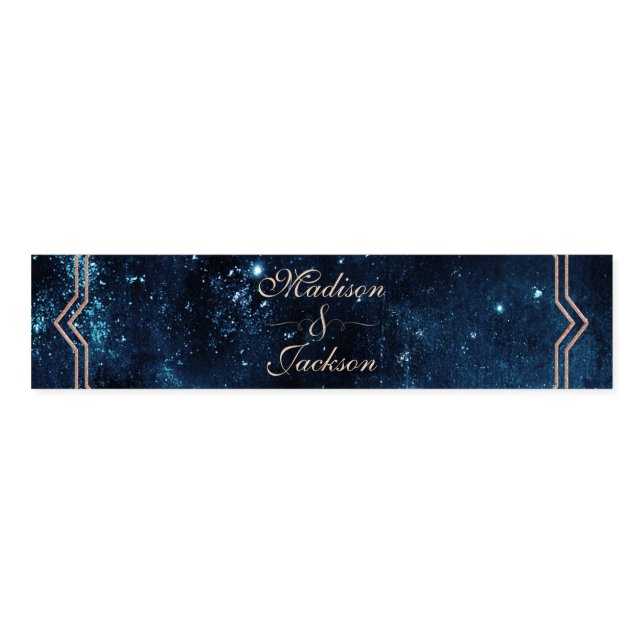 Night Star Sky Celestial Galaxy Wedding Monogram Napkin Bands (Unfolded)
