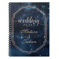 Night Star Sky Celestial Galaxy Wedding Planner Notebook