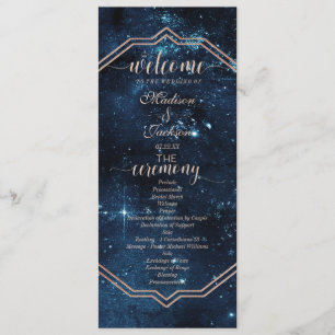 Night Star Sky Celestial Galaxy Wedding Program