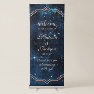 Night Star Sky Celestial Galaxy Wedding Welcome Retractable Banner