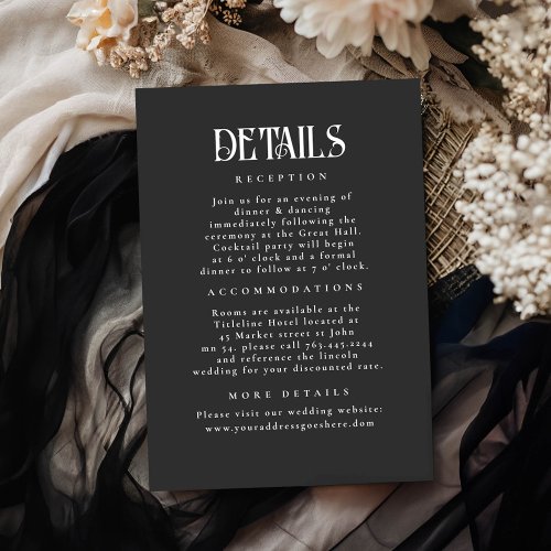 Night Stars Black Wedding Details Enclosure Card