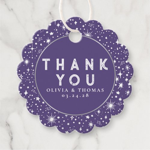 Night Stars Celestial Mystical Thank You Favor Tags