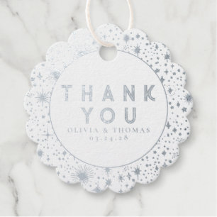 Night Stars Celestial Mystical Thank You Foil Favor Tags