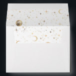 Night Stars Constellation Starry Night Mystical Envelope<br><div class="desc">Blinking stars moon planets cosmic white modern envelopes</div>