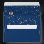 Night Stars Constellation Starry Night Mystical Envelope<br><div class="desc">Blinking stars moon planets cosmic navy blue modern envelopes</div>
